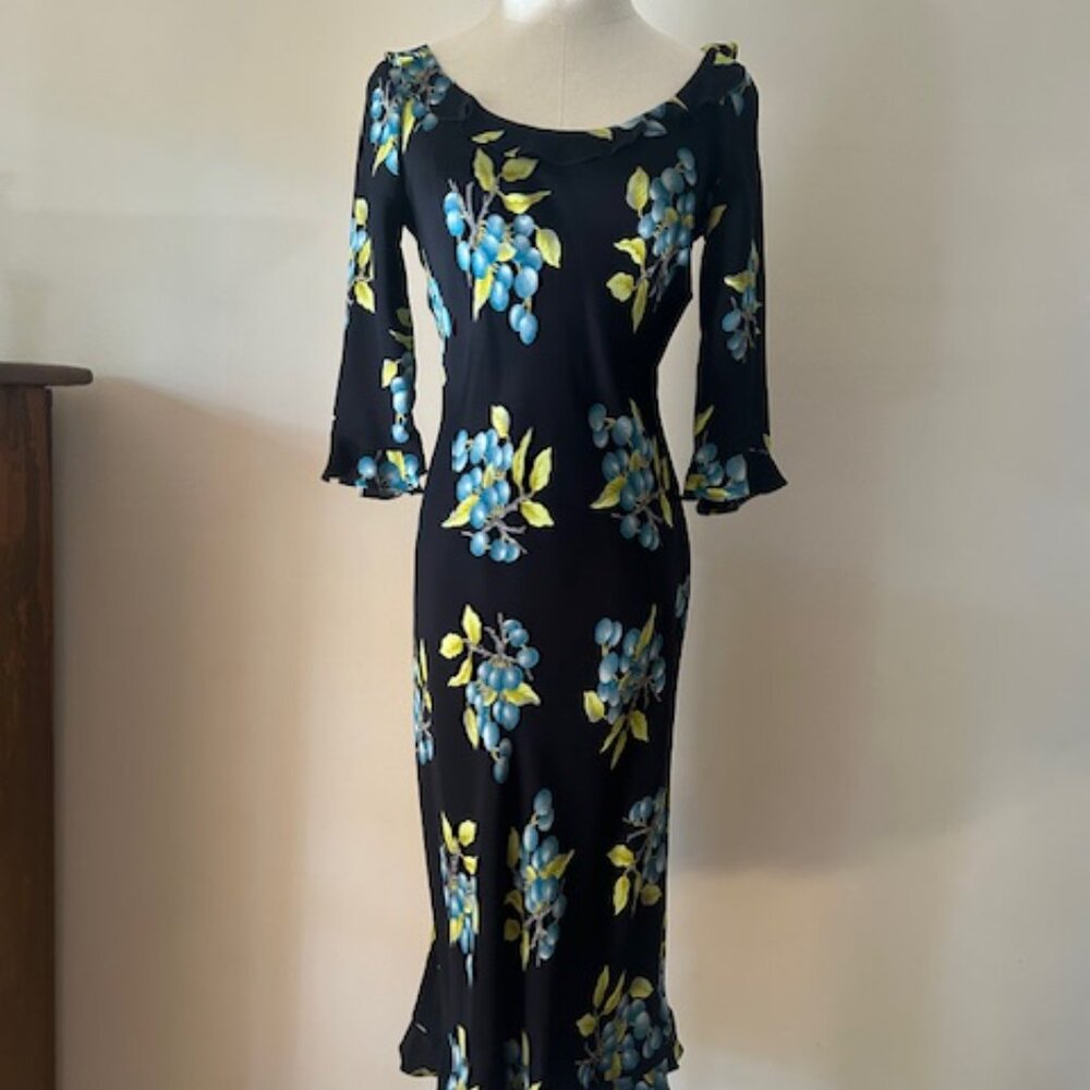 Vintage Betsey Johnson Blueberries Fruit Slip Dress